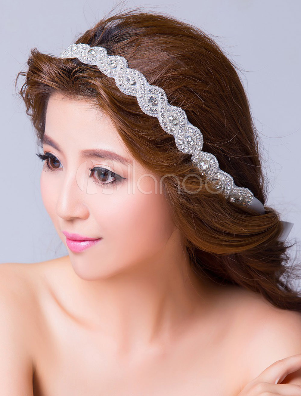 Ivory Bridal Hair Band With Rhinestone Detailing Milanoo