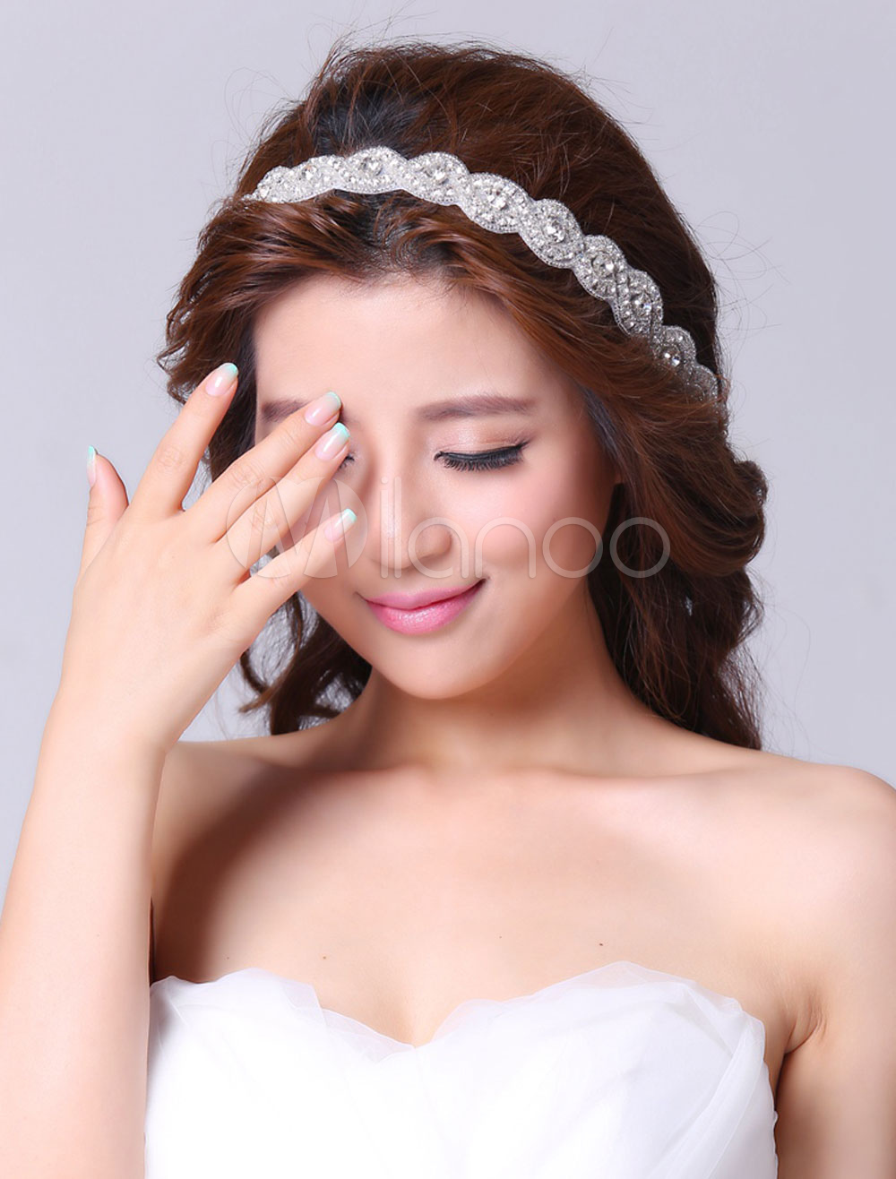 Ivory Bridal Hair Band With Rhinestone Detailing Milanoo