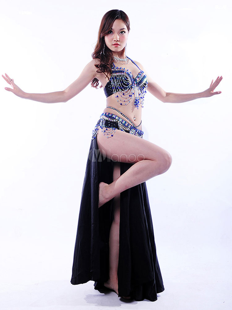 Sexy Costume De Danse Orientale Mode En Satin Mat En Fibre Polyester