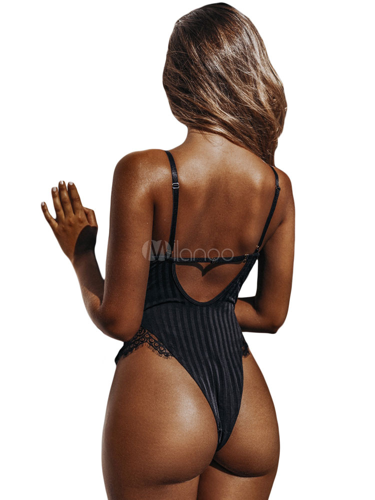 Sexy White Teddy Lace Patchwork Backless Women Lingerie Milanoo