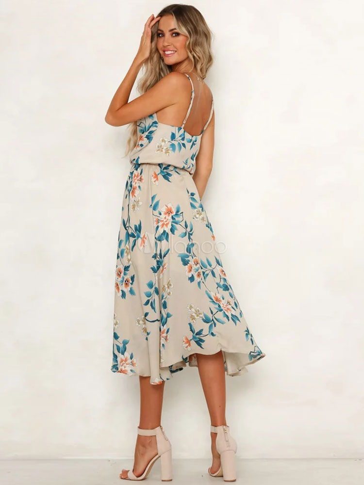 Robe Trap Ze D T Imprim Floral Et Robe Mi Longue Pour Femme