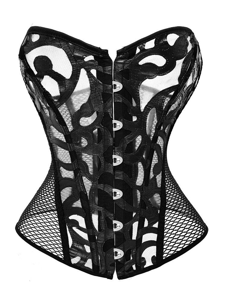 Bustier Corsetti Lingerie Corsetto Per Donna Nero Sexy Senza Maniche