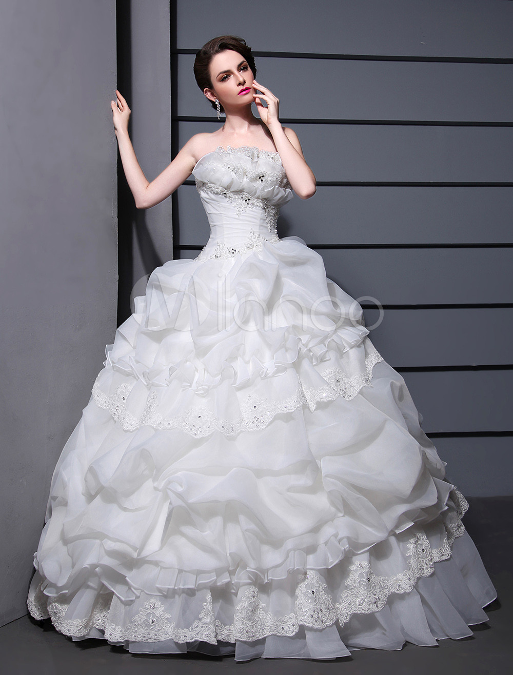 Ball Gown Strapless Wedding Gown Milanoo