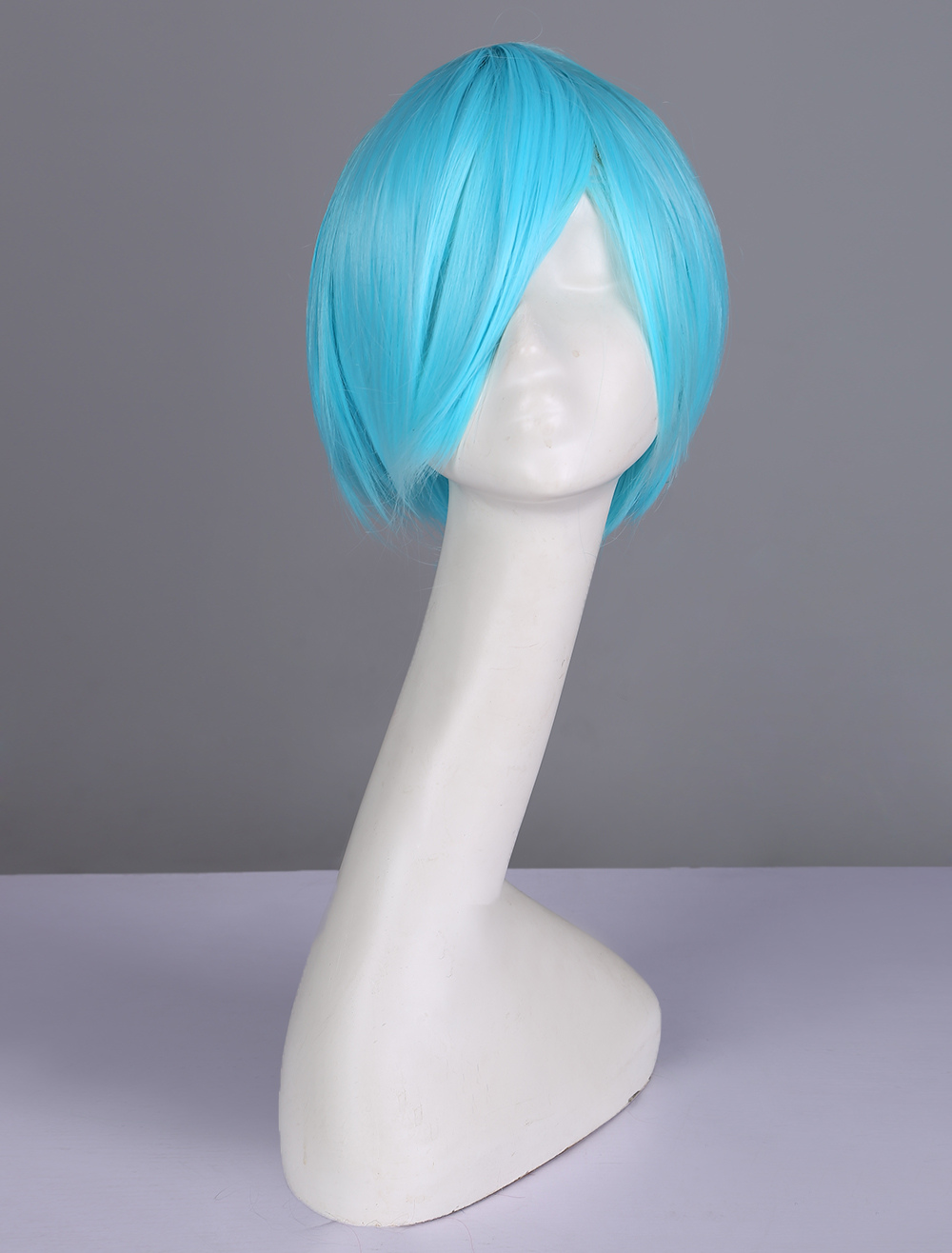 short blue anime wig
