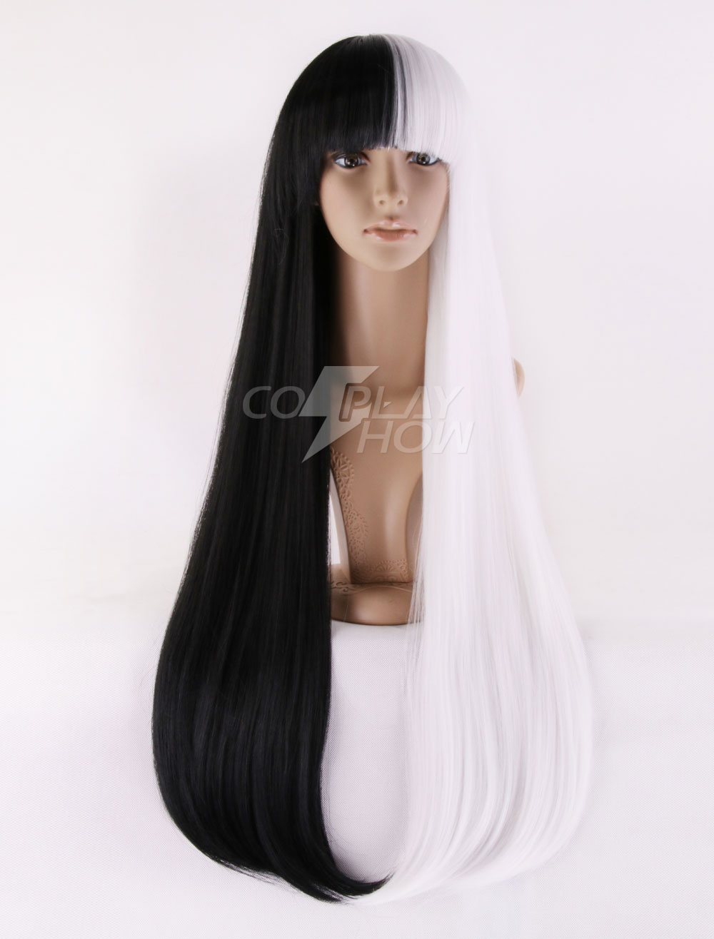 black white cosplay wig
