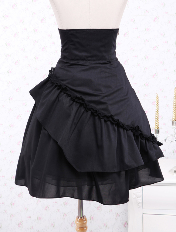 ゴスロリ ロリィタスカート ハイウェスト ショートスカート クラシック パンク ゴシック ブラック クラシカル クラロリ お茶会 イベント Cosplayshow Com Jp