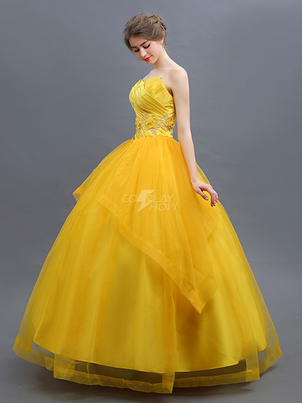 belle cosplay yellow dress