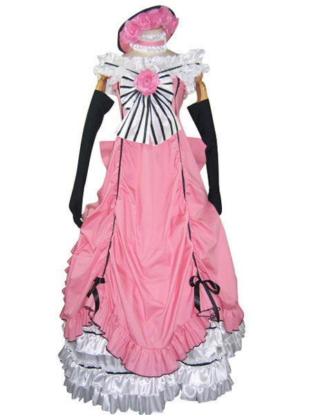Black Butler Kuroshitsuji Ciel Halloween Cosplay Costume Pink Lolita Dress Version