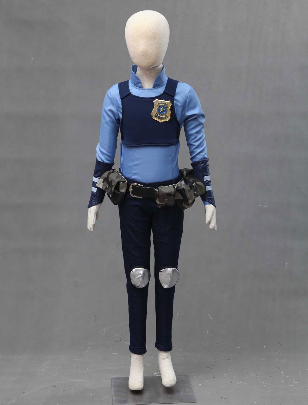 ズートピア風 Zootopia ジュディ ホップス風 コスプレ衣装 警察官 子供用 ブルー チョッキ ファニーパック サッシュベルト ニーパッド リストガード シャツ パンツ 変装 余興 パーティー イベント Cosplayshow Com Jp