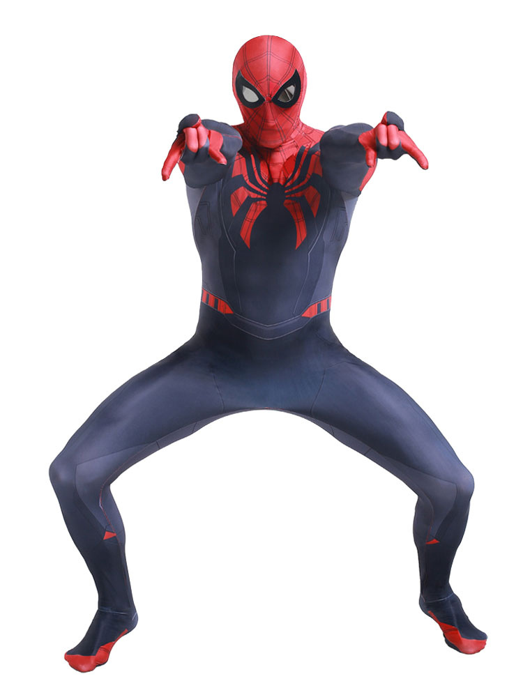 Spiderman Costume Halloween Superheros Men Full Body Lycra Spandex ...
