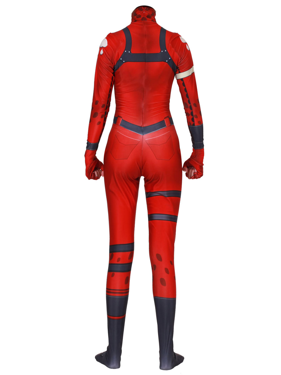 red lycra jumpsuit