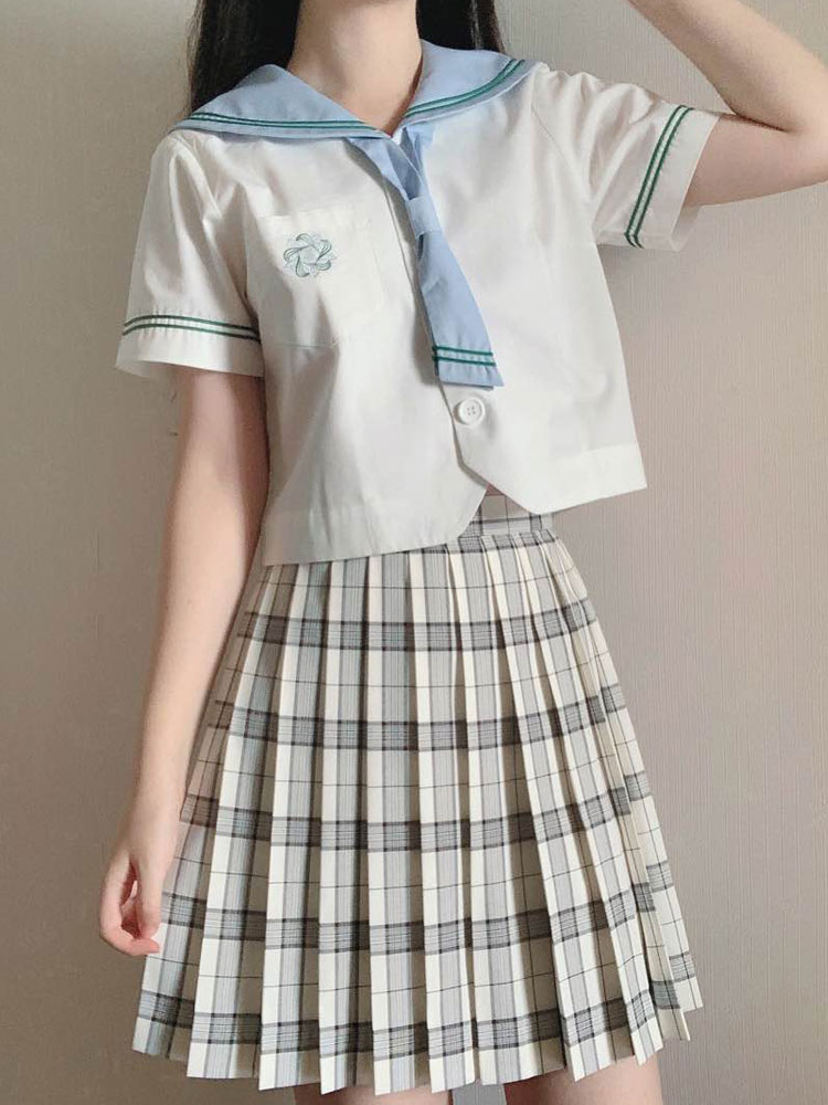 ハロウィン 制服 刺繍 ホワイト セーラー服 半袖 Jk制服 女の子 コスプレ衣装 女子高生 学生服 コスチューム イベント 学園祭 Cosplayshow Com