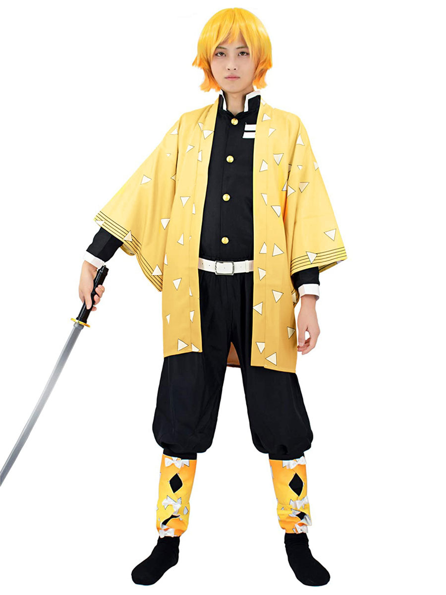 Demon Slayer Kimetsu No Yaiba Agatsuma Zenitsu Kimono Only Anime Cosplay Costume Cosplayshow Com