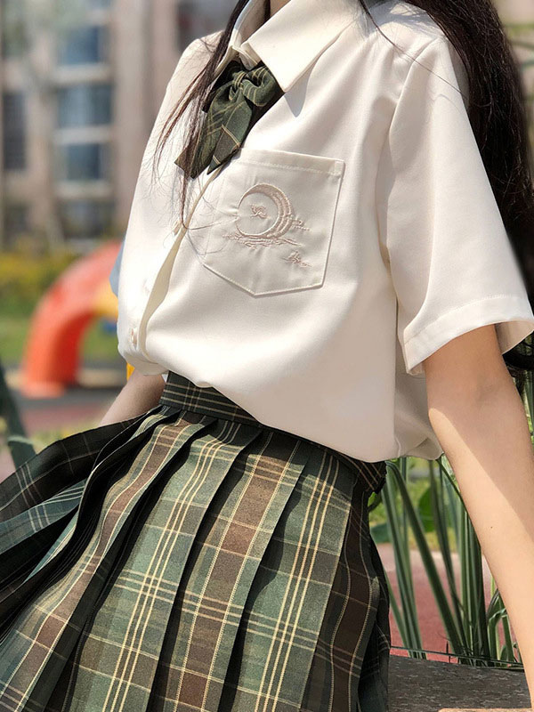 School Uniform JK Outfit Green Cotton Anime Merchandise - Cosplayshow.com
