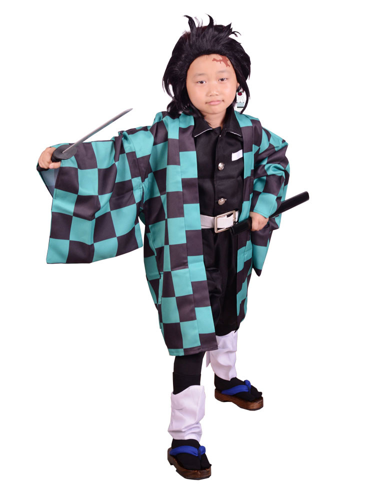 Demon Slayer: Kimetsu No Yaiba Kamado Tanjirou Kids Cosplay Costume