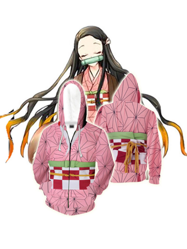 Demon Slayer Kimetsu No Yaiba Nezuko Kamado Hoodies Long Sleeve Polyester Anime Merchandise Cosplayshow Com