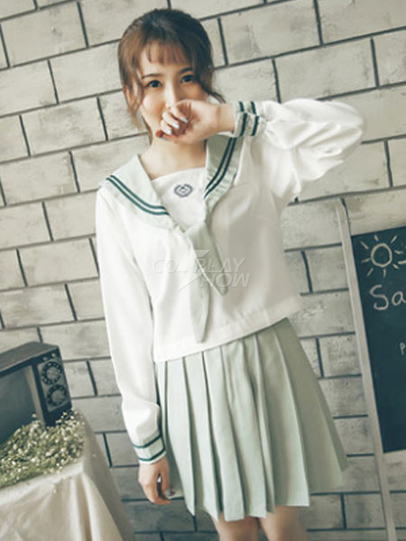 Japanese Anime Light Green School Uniform Long Sleeve School Girl Cosplay Cosplayshow Com