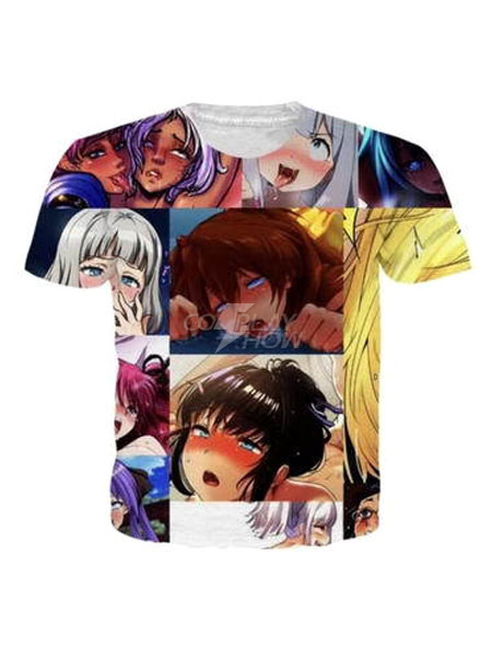 Anime Ahegao T Shirt Anime Girl 3d Print Colored T Shirt Cosplayshow Com