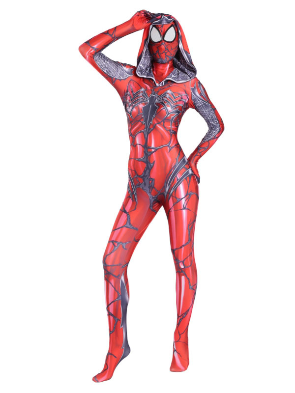 Spider Woman Spider Gwen Halloween Cosplay Costume Gwen Stacy Red Zentai Suit