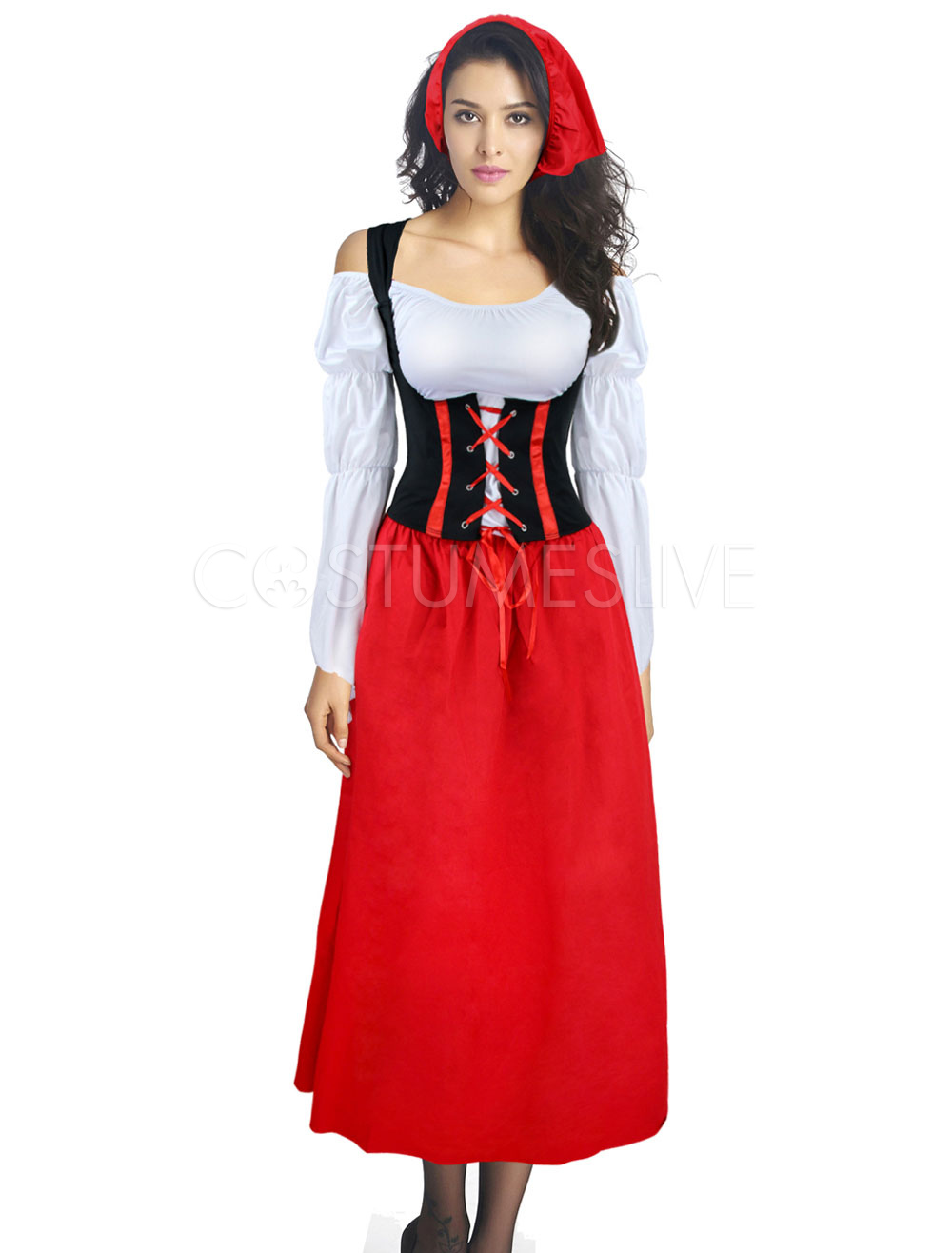 ビールガールコスチュームハロウィンレッドレディースオクトーバーフェストコスチューム衣装 Costumeslive Com Jp