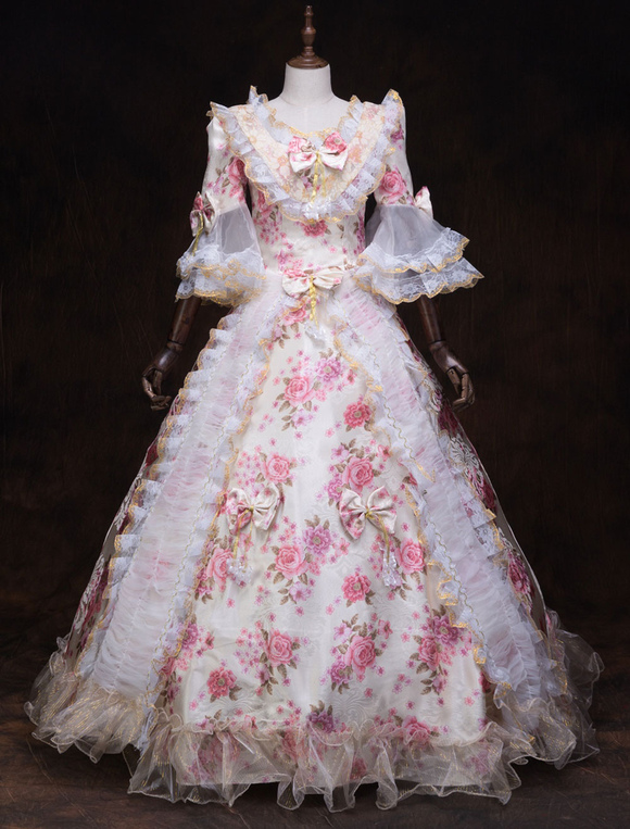 white victorian dress costume