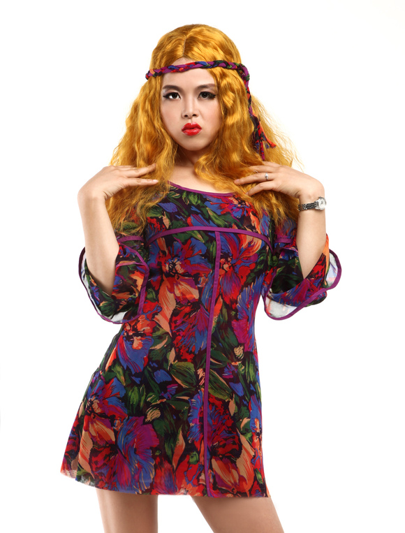 Sexy MultiColor SilkLike Hippie Halloween Costumes
