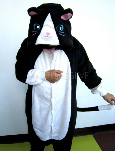 ネコ 着ぐるみパジャマ 大人用 アダルト ブラック フランネル インドア 男女兼用 コスチューム ハロウィン Costumeslive Com Jp