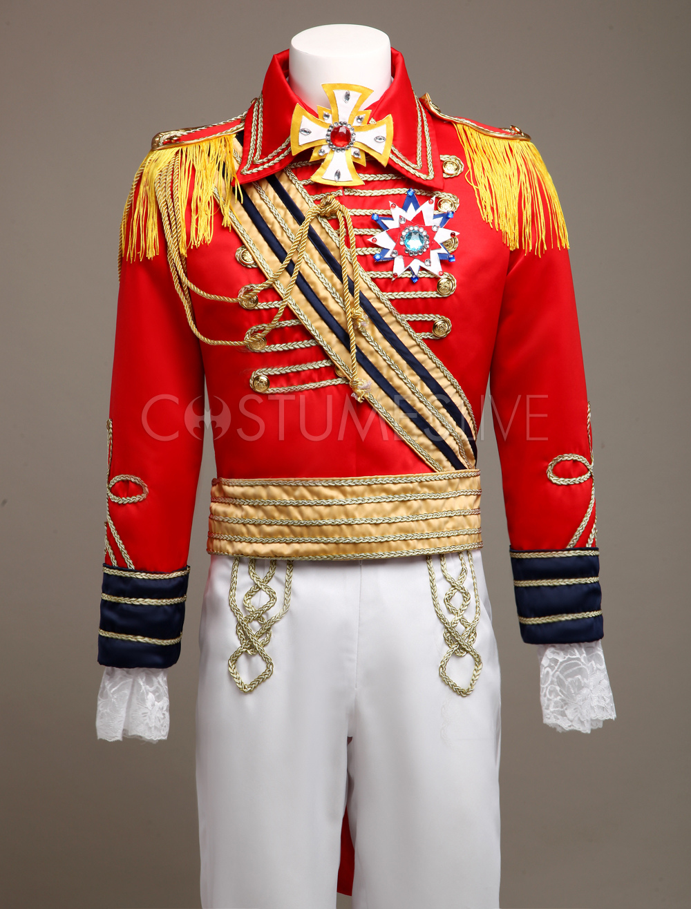 Royal Retro Costume Men's Red European Vintage Prince Charming Costume