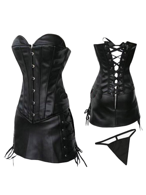 leather corset outfit