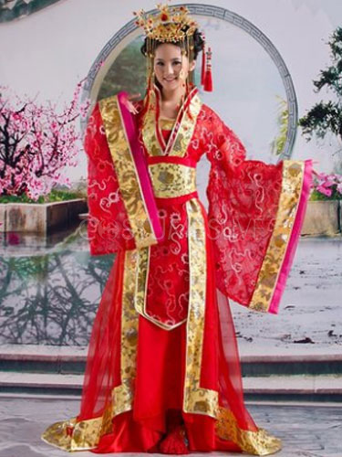 Halloween Chinese Costume Fancy Dress Red Traditional 