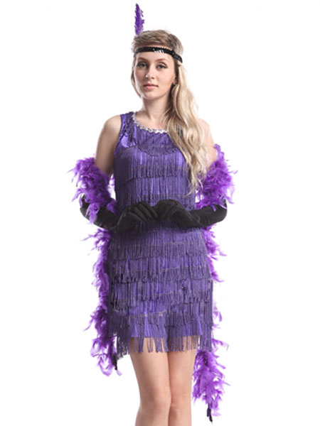 1920's purple flapper dress