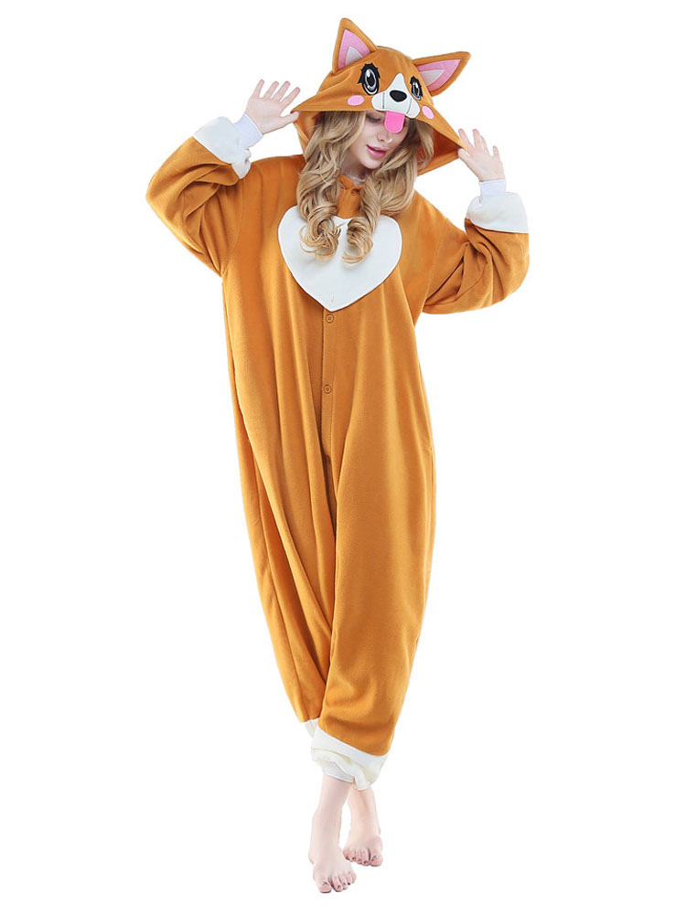 Halloween Kostum Erwachsene Tarnung Pyjamas Unisex Hund In Hellbraun Flanell Overall Fasching Kostum Costumeslive Com