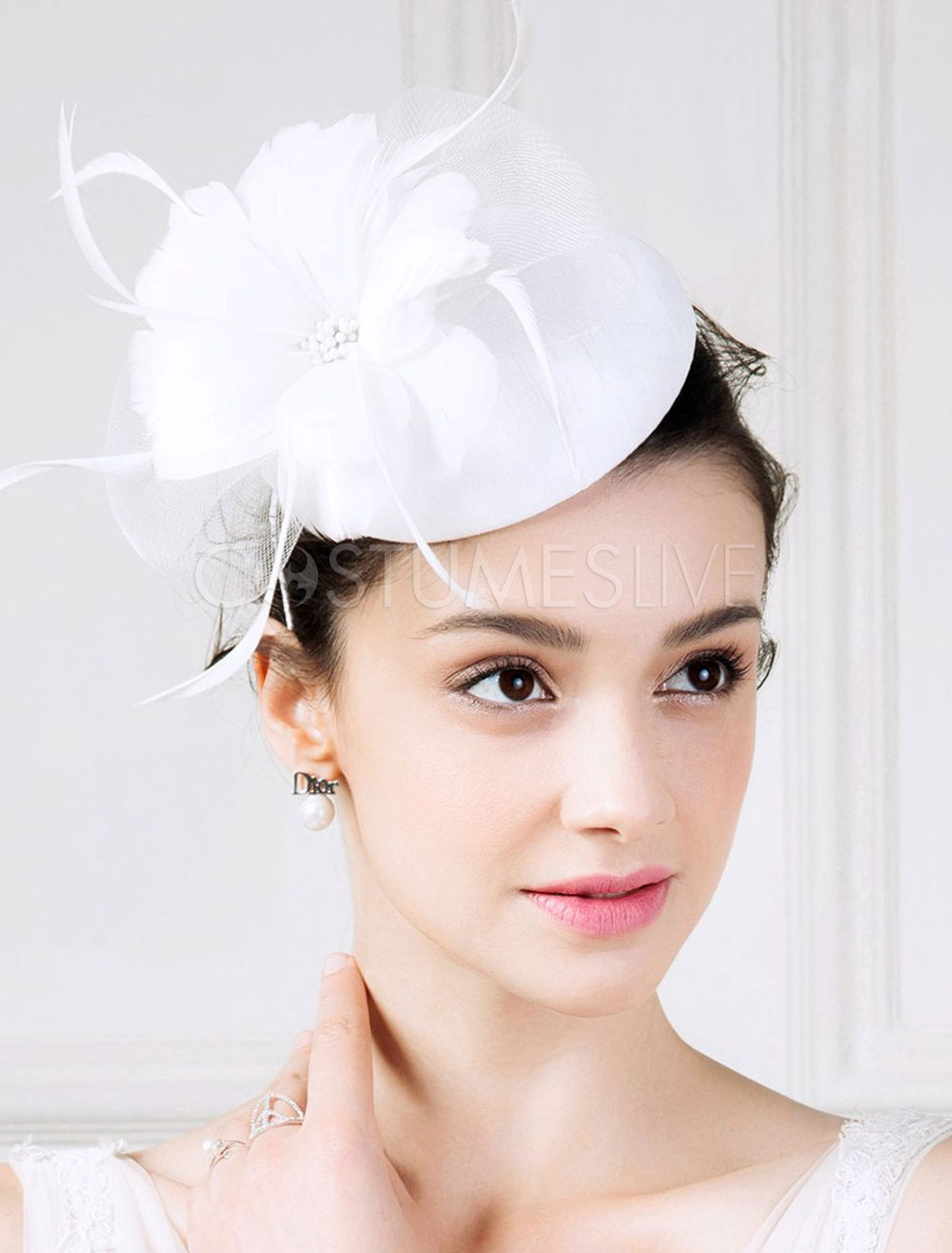 white flapper hat