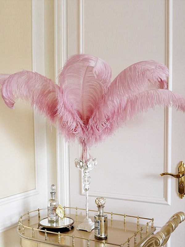 1920s Party Decoration Great Gatsby Accessory Pink Ostrich Feather Halloween