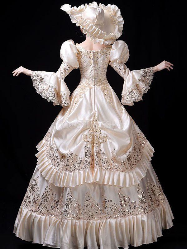 white victorian dress costume