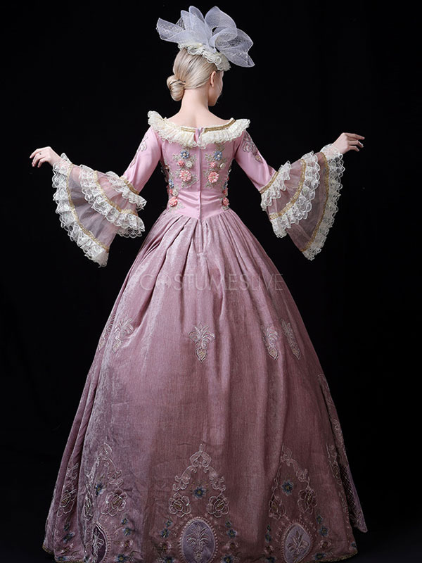 中世 ドレス 女性用 プリンセス 貴族ドレス ピンク ロココ調 マルディグラ レトロ ヨーロッパ 宮廷風 中世