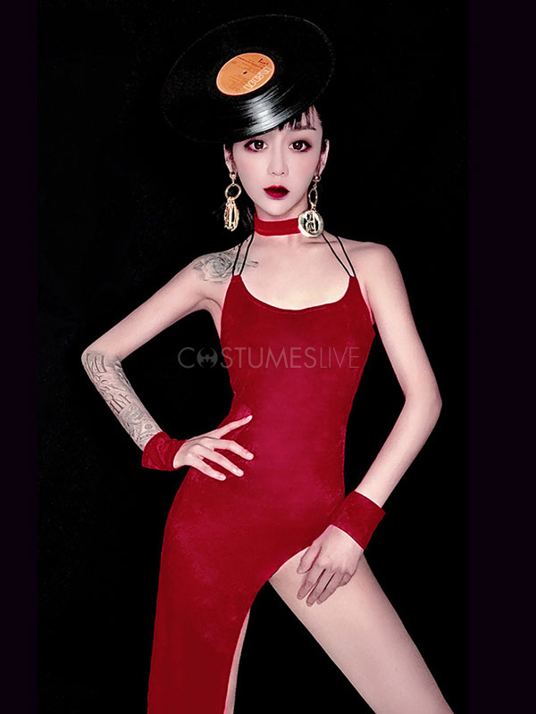red dress dance costume