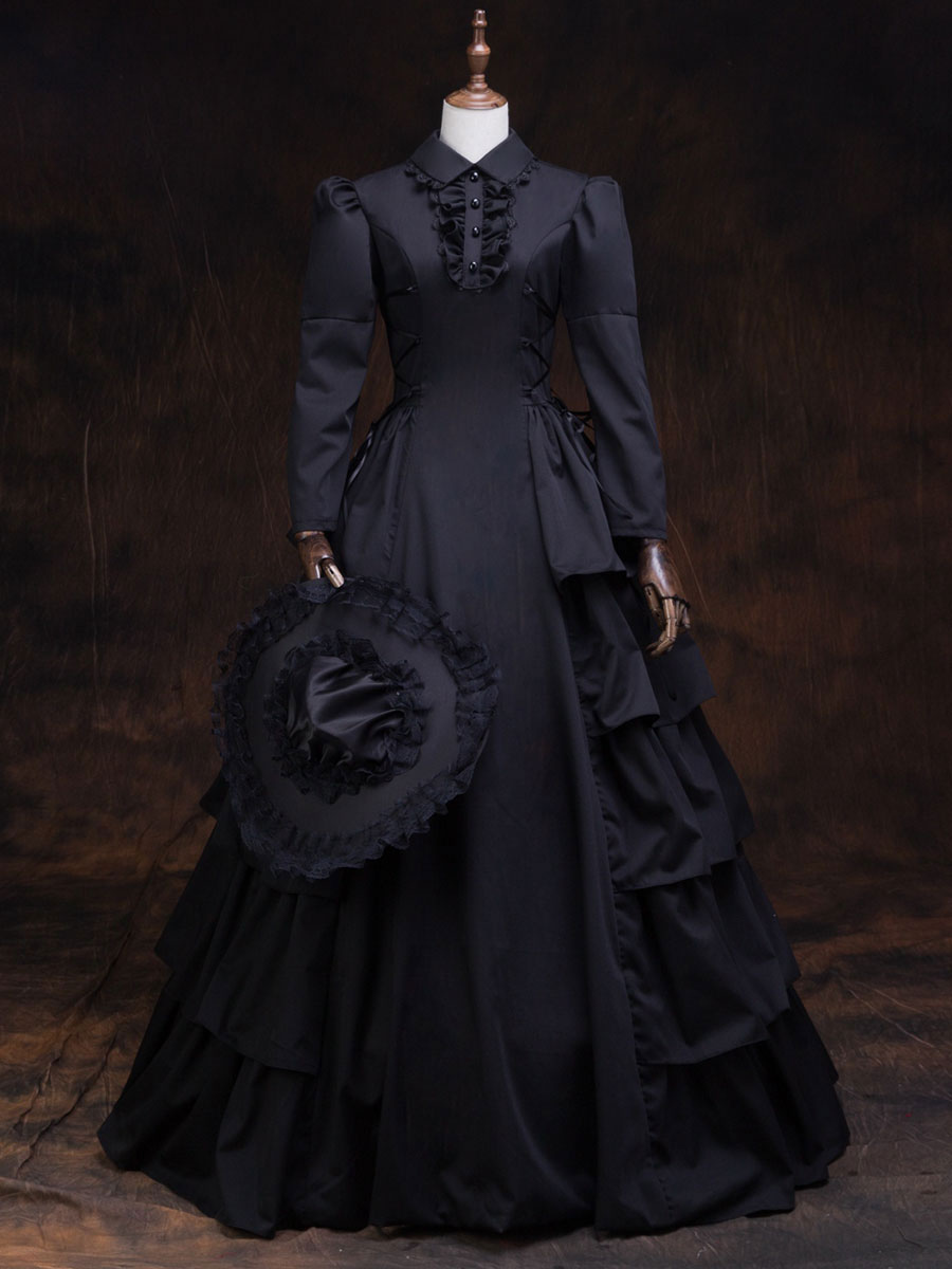 victorian style black dress