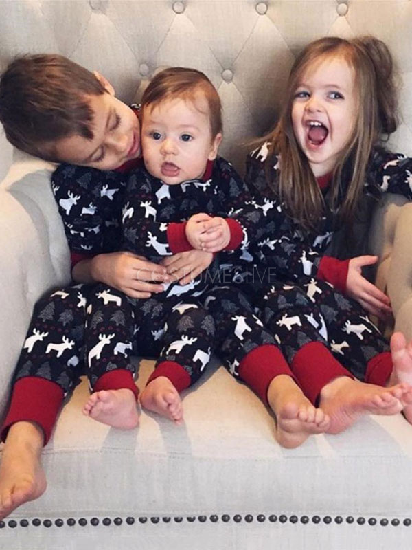 親子ペア クリスマス パジャマ クリスマス柄 家族お揃い ダークネイビー ポリエステル 着ぐるみ パジャマ 大人用 寝巻き Costumeslive Com Jp