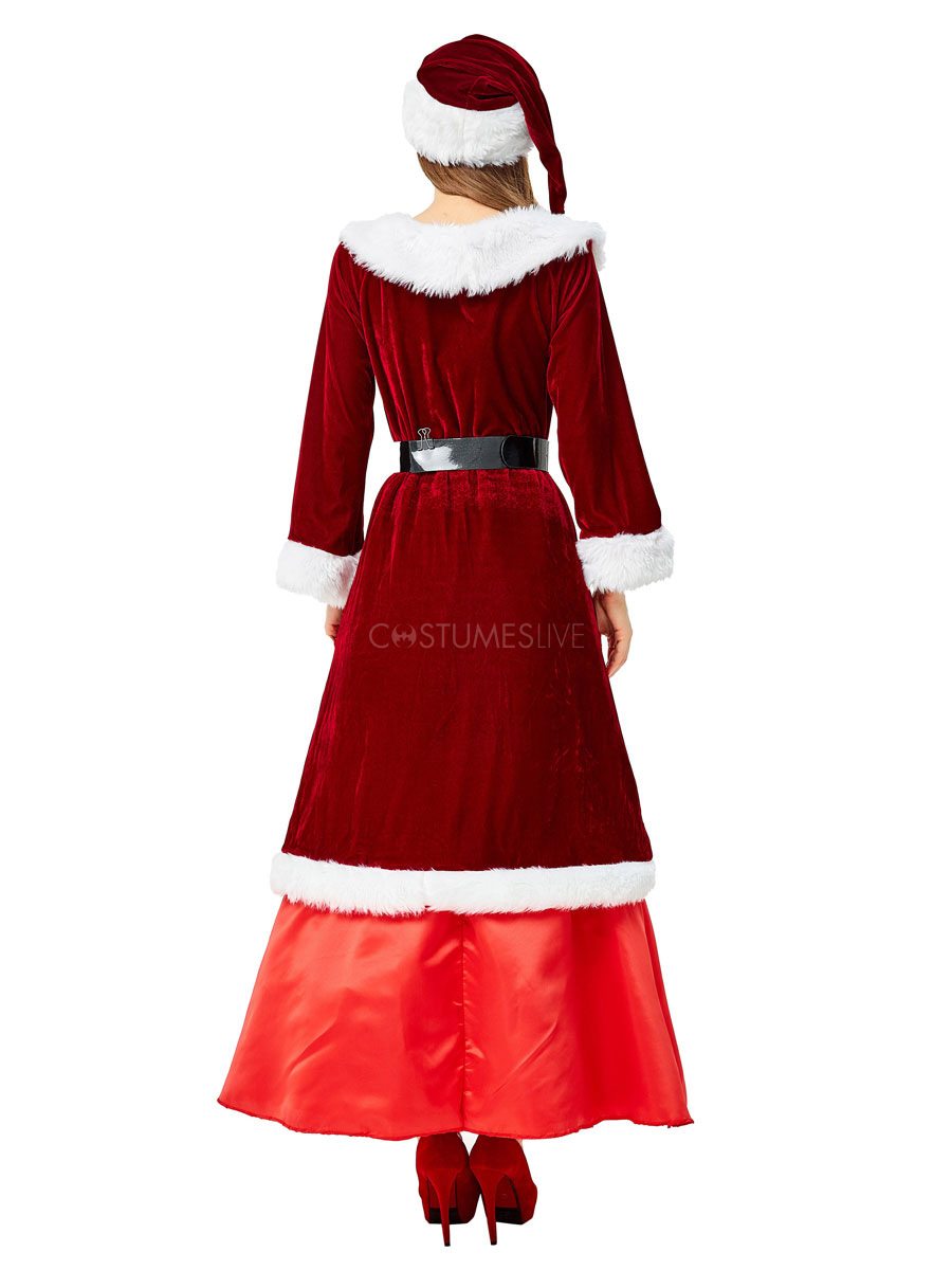 サンタコスプレ衣装 女性用 レッド 帽子 サッシュベルト ドレス クリスマス 大人用 ポリエステル コスチューム ホリデーコスチューム Costumeslive Com Jp