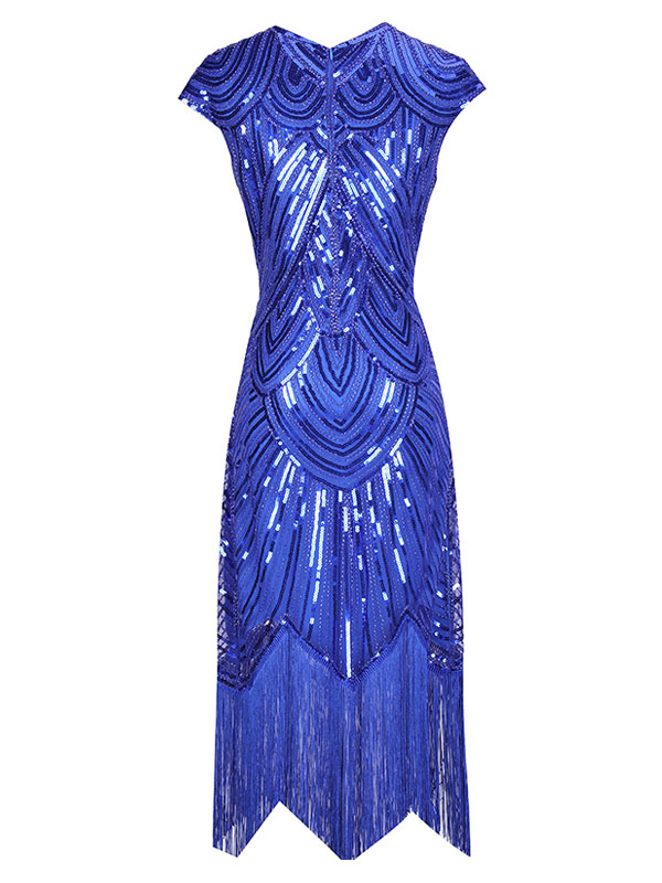 19年代のフラッパーチャールストンワンピース 21 華麗なるギャツビーヴィンテージコスチューム スパンコールタッセルアプリコット ワンピースハロウィン Costumeslive Com