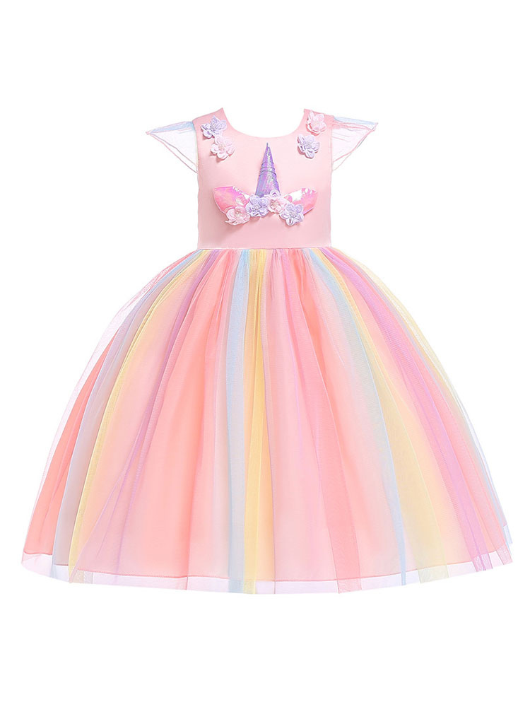 vestido de criança de unicórnio