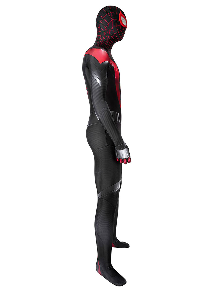 Spider Man Into The Spider Verse Miles Morales Cosplay Costume Polyester Fiber Jumpsuit Marvel