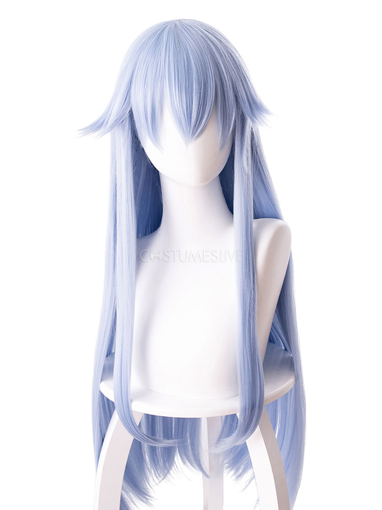 long blue cosplay wig