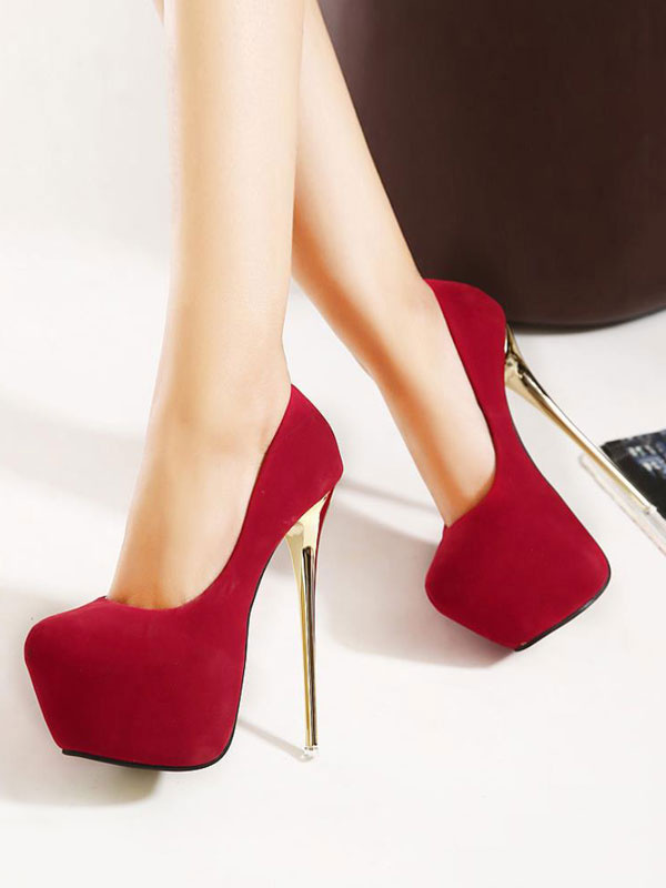 escarpin rouge plateforme