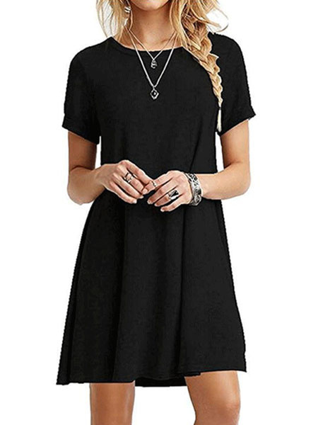 Frauen T Shirt Kleid Kurzarm Ubergrosse Sommerkleider Damenmode Superbargainday Com