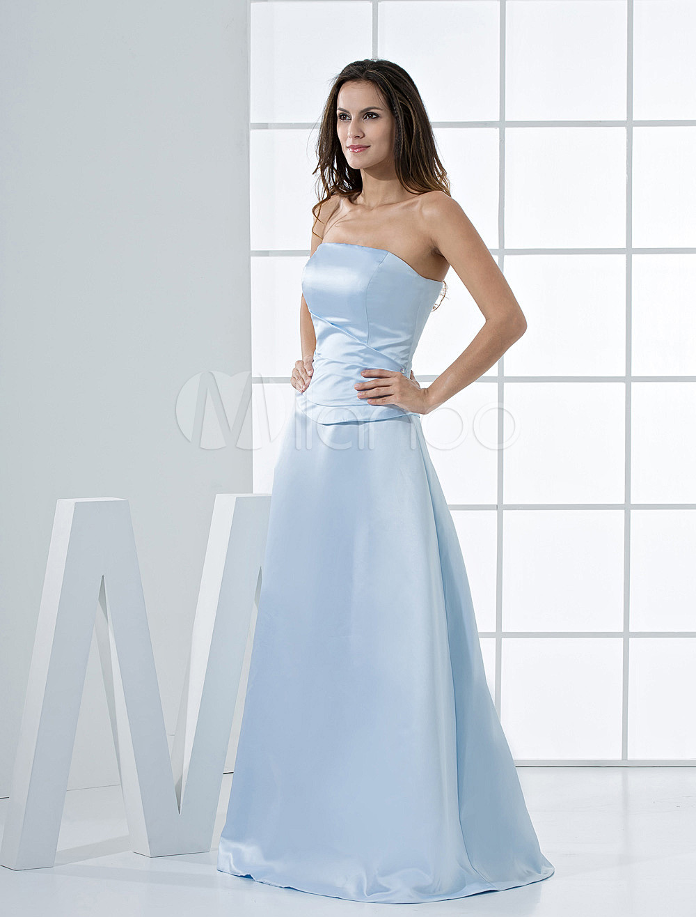 sky blue colour gown