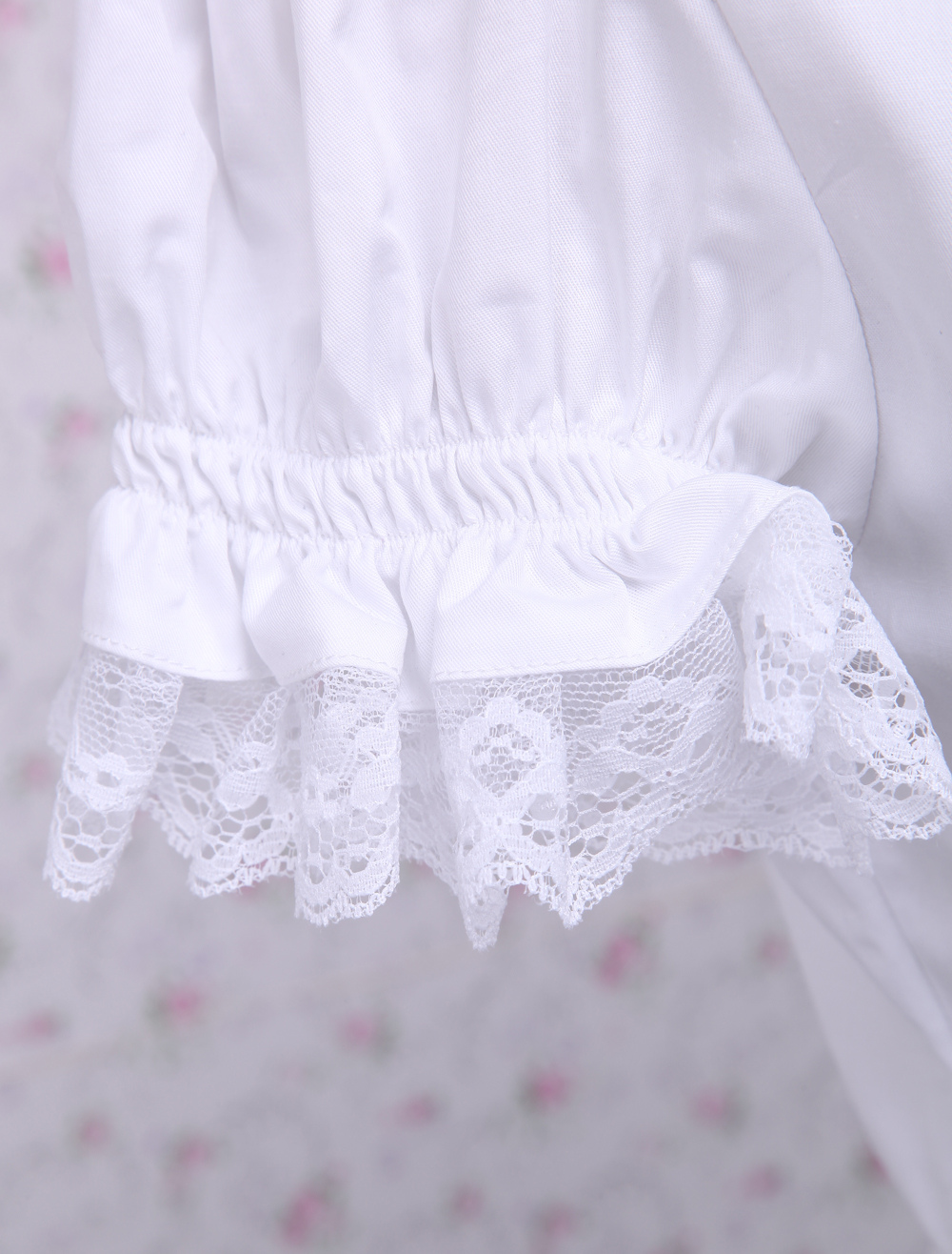 Sweet White Cotton Lolita Blouse Short Sleeves Layered Lace Trim Turn-down Collar - Milanoo.com