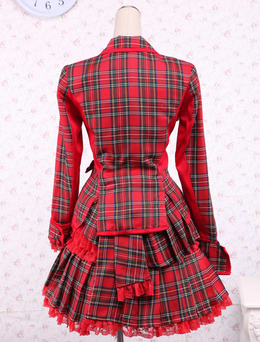 Cotton Red Gingham School Lolita Top And Skirt - Milanoo.com