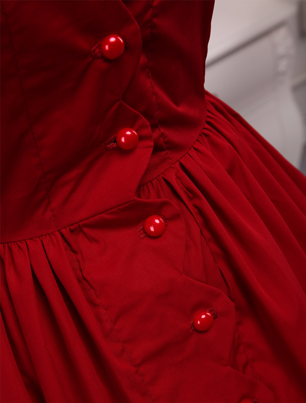 Cotton Red Bow Classic Lolita Dress - Milanoo.com